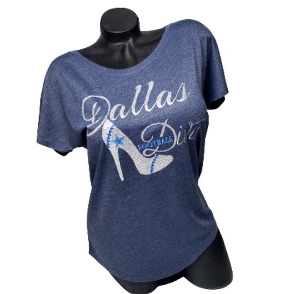 Dallas Football Diva with Sexy Heel on a Navy Hi Low Top. - Picture 3 of 5